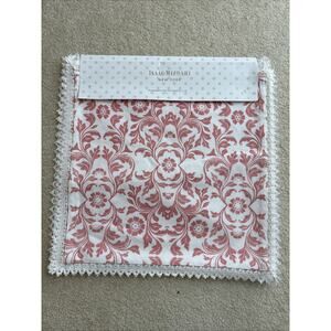 Isaac Mizrahi Set of 4 Placemats 15” x 15” Pink White Square 100% Cotton